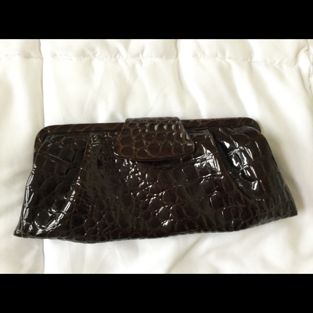Dark Brown Patent Leather Purse